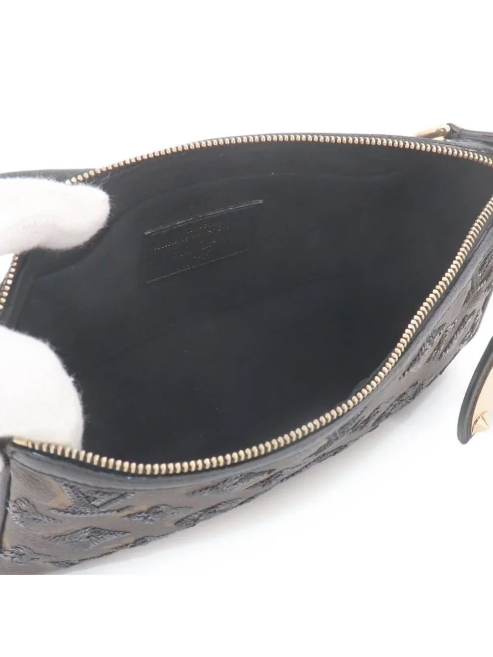 Louis Vuitton Monogram Eclipse Pochette Hand Bag Sequins